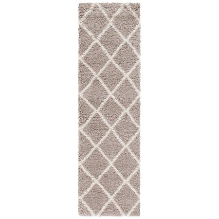 Safavieh 2 ft. 3 in. x 8 ft. Hudson Shag Power Loomed Runner Area Rug; Beige & Ivory SGH222B-28
